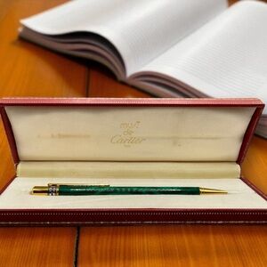 Cartier Green and Gold Luxury Pen